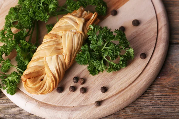 Smoked braided cheese — Stock Photo, Image