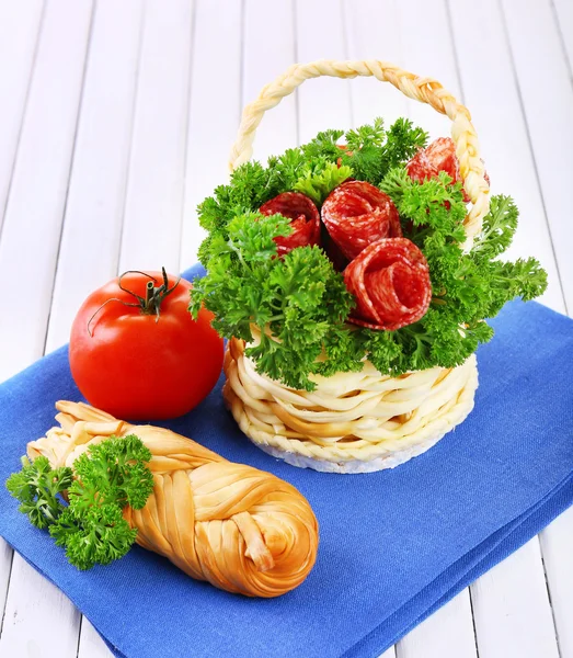 Smoked cheese basket — Stock Photo, Image