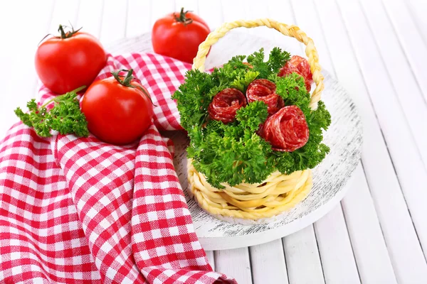 Smoked cheese basket — Stock Photo, Image