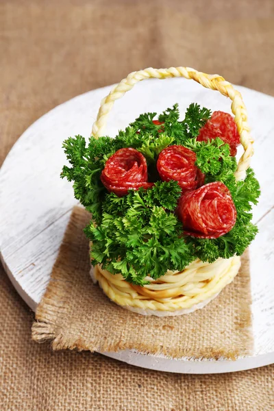 Smoked cheese basket — Stock Photo, Image