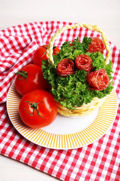 Cesta de queso ahumado — Foto de Stock