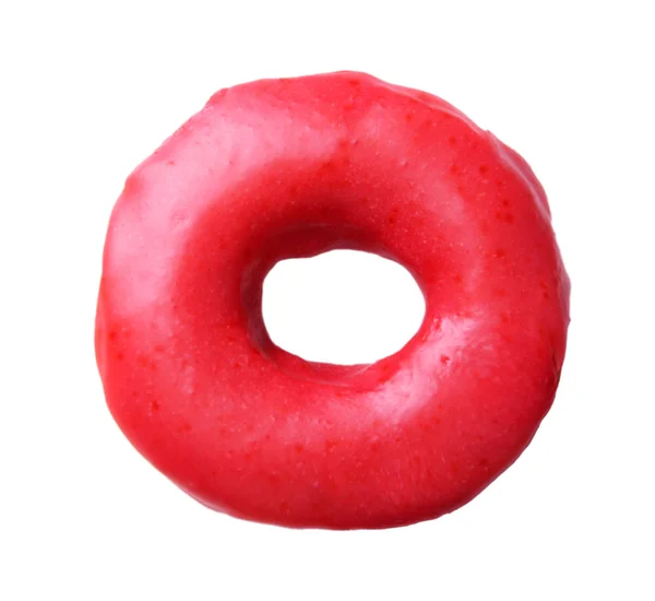 Delicioso donut com esmalte isolado em branco — Fotografia de Stock