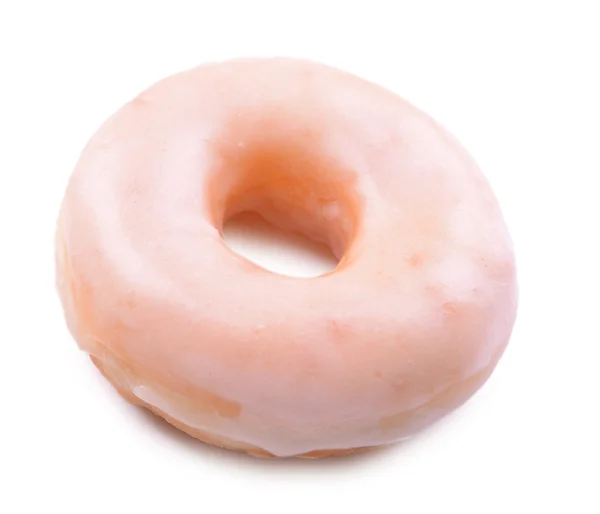 Delicioso donut com esmalte isolado em branco — Fotografia de Stock