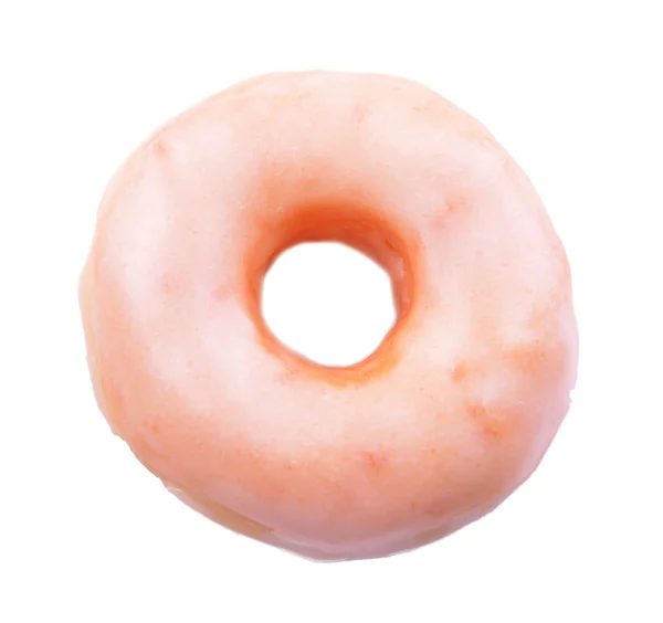 Delicioso donut com esmalte isolado em branco — Fotografia de Stock