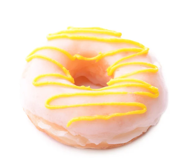 Heerlijke donut met glaze geïsoleerd op wit — Stockfoto