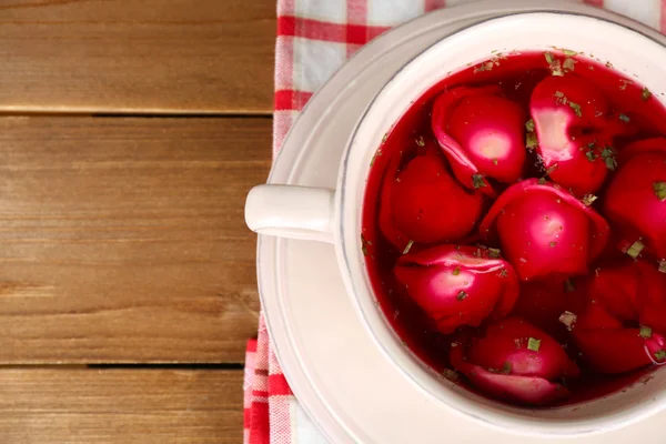 Traditional polish red borscht — Stock Photo, Image