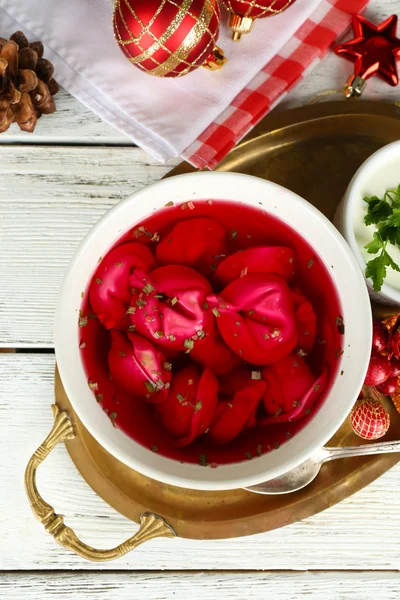 Borscht rojo pulido tradicional — Foto de Stock