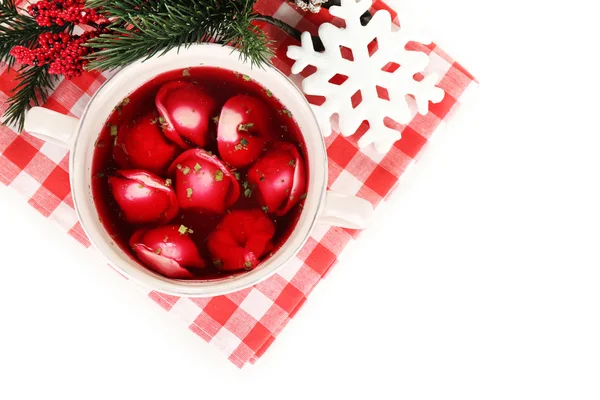 Traditional polish red borscht — Stock Photo, Image