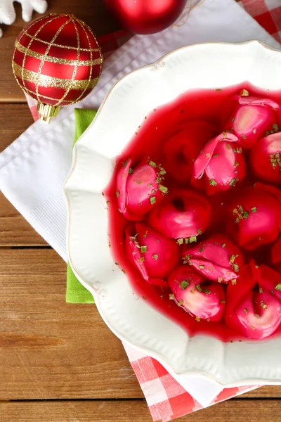 Tradizionale borscht rosso lucido — Foto Stock