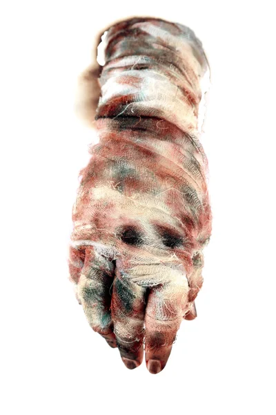 Hand van mummie in verband — Stockfoto