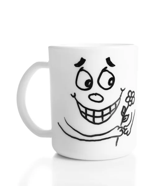 Tazas emocionales aisladas en blanco — Foto de Stock