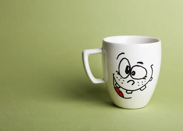 Taza emocional en verde — Foto de Stock