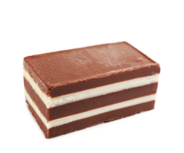Delicioso caramelo de chocolate aislado en blanco — Foto de Stock