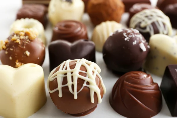 Delicious chocolate candies close-up — Stock Photo, Image