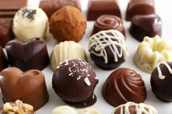Delicious chocolate candies close-up — Stock Photo, Image
