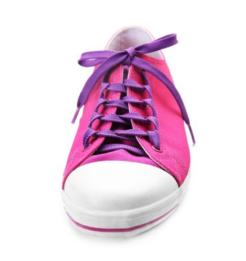 Beyaz izole ayakkabı bağı, bağlama işlemi