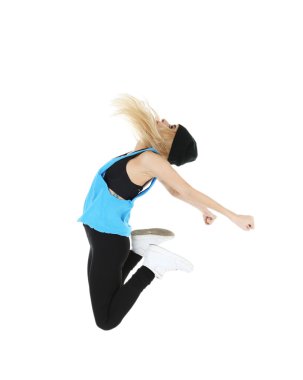 Tek başına dans eden hip hop dansçısı.