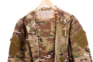 Beyaz izole üniformalar haki