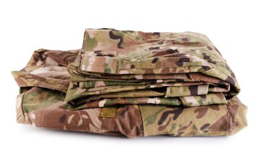 Beyaz izole üniformalar haki