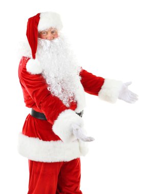 Noel Baba beyaz arka planda izole edilmiş