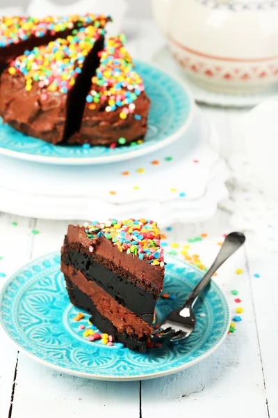 Boisson relaxante avec gâteau au chocolat — Photo