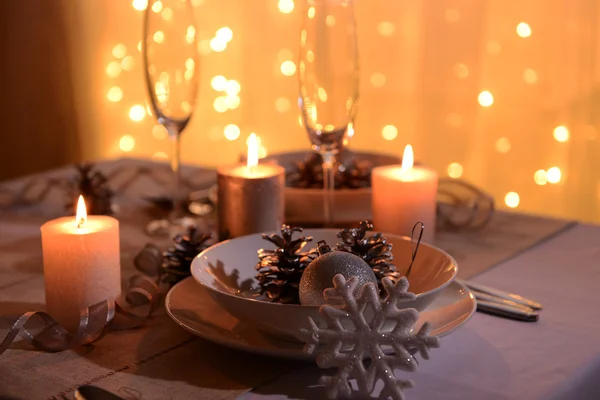 Beautiful Christmas table setting — Stock Photo, Image