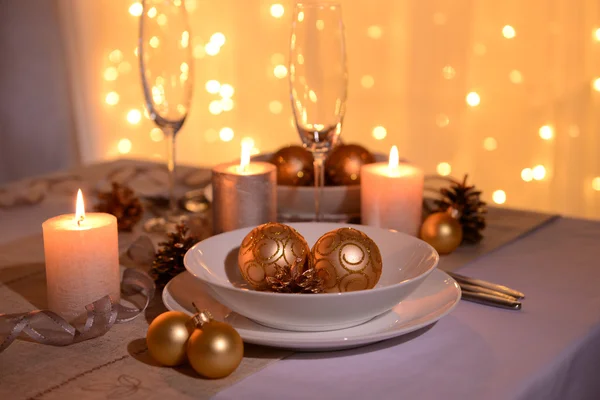 Mooie kersttafel decor — Stockfoto