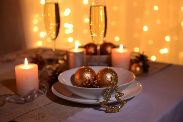 Mooie kersttafel decor — Stockfoto