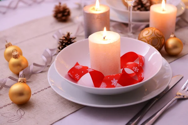 Mooie kersttafel decor — Stockfoto