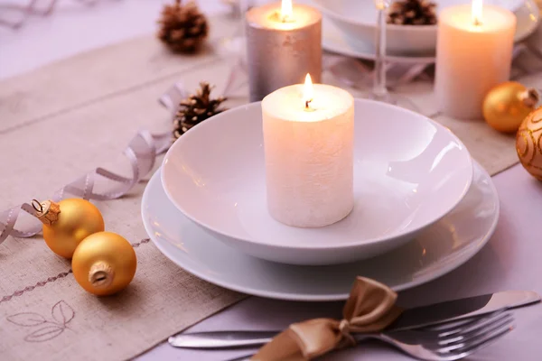 Mooie kersttafel decor — Stockfoto