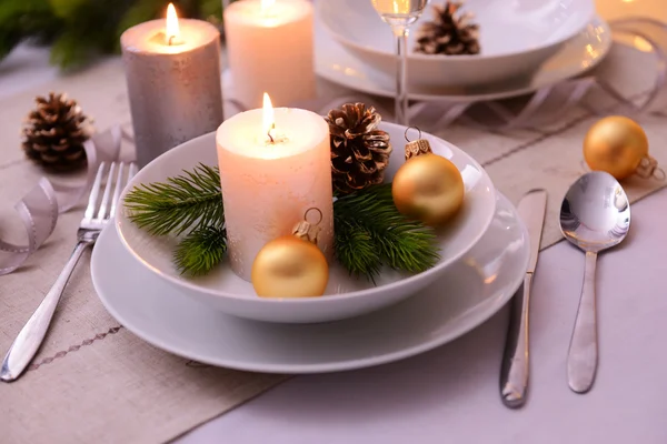 Beautiful Christmas table setting — Stock Photo, Image