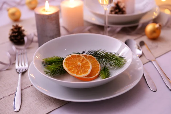 Mooie kersttafel decor — Stockfoto