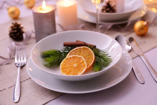 Beautiful Christmas table setting — Stock Photo, Image