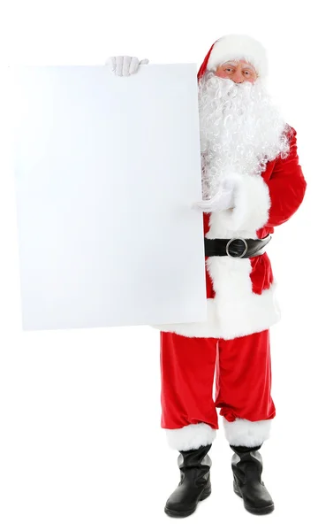 Noel Baba beyaz arka planda izole edilmiş — Stok fotoğraf