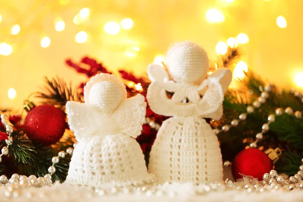 Angeli di Natale lavorati a maglia — Foto Stock
