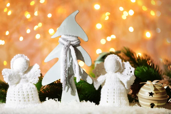 Knitted Christmas angels — Stock Photo, Image