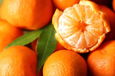Fresh ripe mandarins background clipart