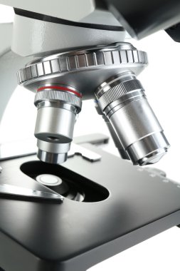 Mikroskop yakın çekim, izole üzerinde beyaz