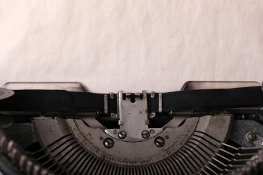 Antique Typewriter. Vintage Typewriter Machine close-up clipart