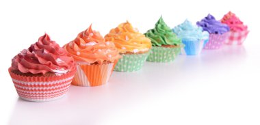 Lezzetli kek üzerine beyaz izole