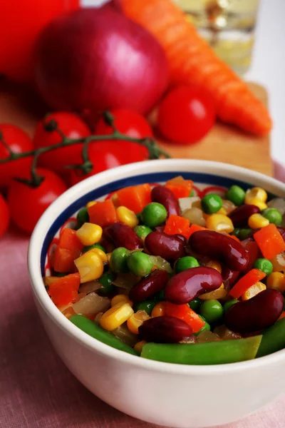 Healthy beans salad on table — Stock Photo, Image