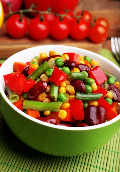 Healthy beans salad on table — Stock Photo, Image