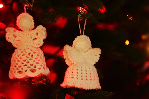 Knitted Christmas angels — Stock Photo, Image