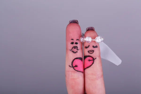 Amantes dedos isolados em branco — Fotografia de Stock