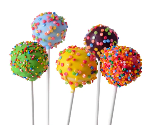 Söta cake pops isolerade på vit — Stockfoto