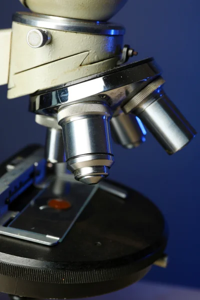 Microscope on color background, close-up — Stock Photo, Image