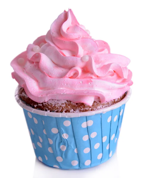 Delicioso cupcake isolado em branco — Fotografia de Stock
