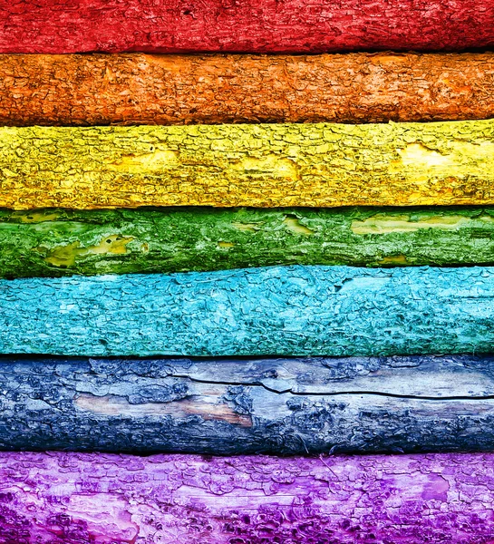 Colorful wooden logs background — Stock Photo, Image