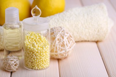 Spa natürmort ahşap plakalar arka plan üzerinde