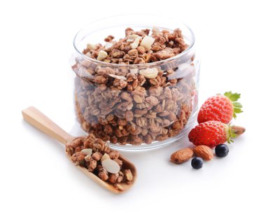 Tahıl gevreği beyaz üzerine izole